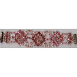 Bracelet Mosaïque vintage rose indian red