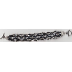 Bracelet Serpentine noir argent