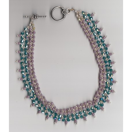 Collier Reigns turquoise violet opale