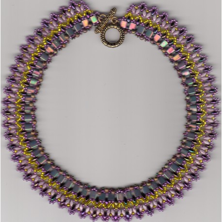 Collier Barely's lilas tilleul