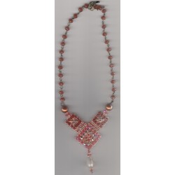 Collier Mosaïque indian red little rose