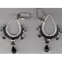 Boucles d'oreilles Arhaima noir perle